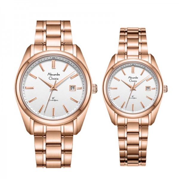 Alexandre Christie AC 8660 Rosegold White Couple